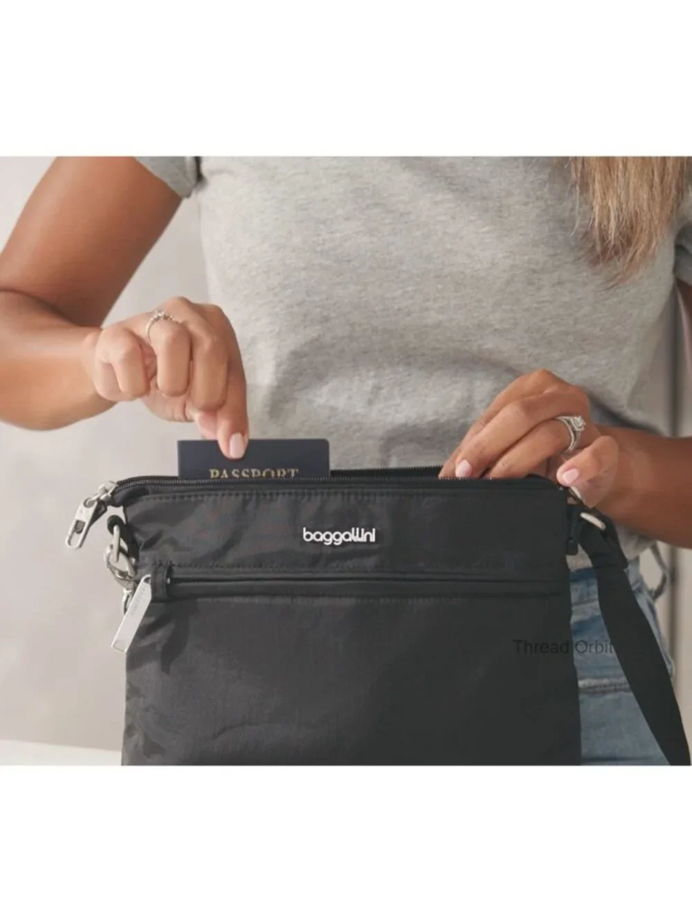 Anti-Theft Crossbody Bag with RFID Protection, Cut-Resistant Strap